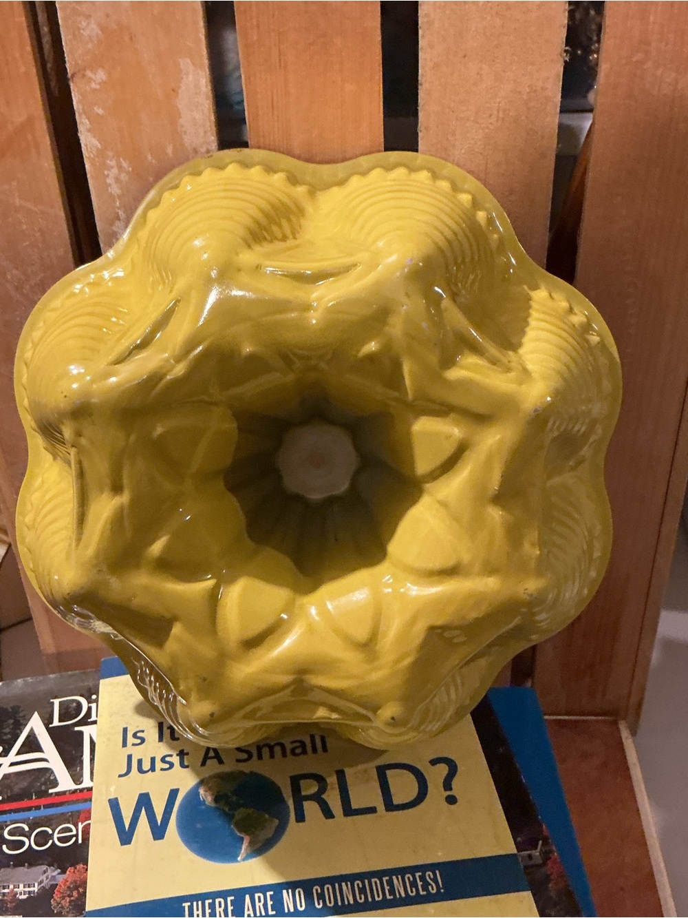 Vintage Yellow Ceramic Bundt Mold